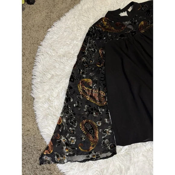 UMGEE Blouse Top Y2K Fairycore Bell Sheer Velvet Sleeve SMALL Boho Goth Grunge - Picture 2 of 5
